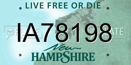 IA78198 New Hampshire License Plate