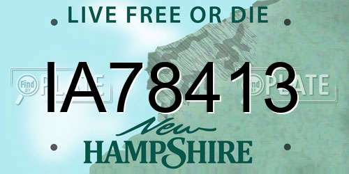 IA78413 New Hampshire License Plate