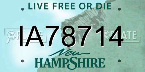IA78714 New Hampshire License Plate
