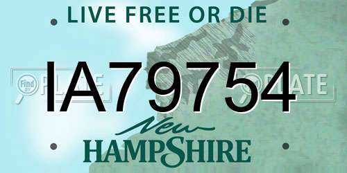 IA79754 New Hampshire License Plate