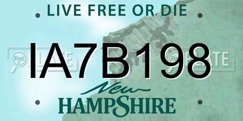 IA7B198 New Hampshire License Plate