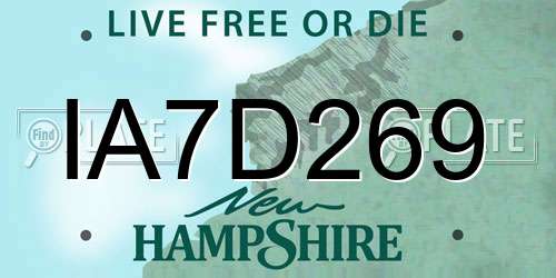 IA7D269 New Hampshire License Plate