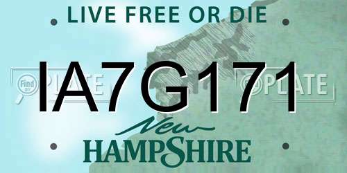 IA7G171 New Hampshire License Plate