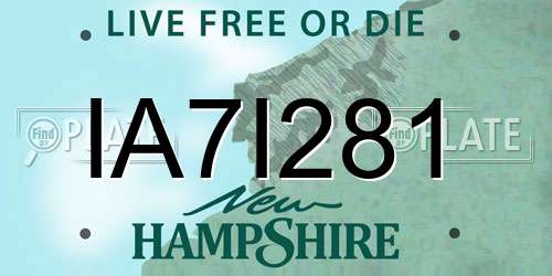 IA7I281 New Hampshire License Plate