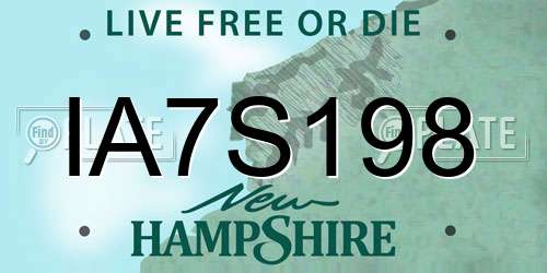 IA7S198 New Hampshire License Plate