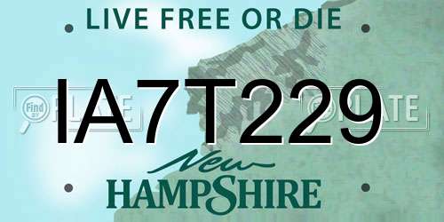 IA7T229 New Hampshire License Plate
