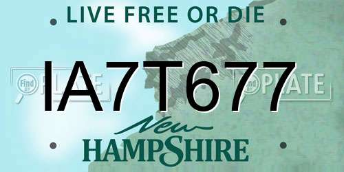 IA7T677 New Hampshire License Plate