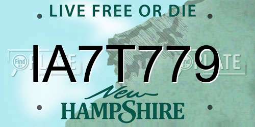 IA7T779 New Hampshire License Plate