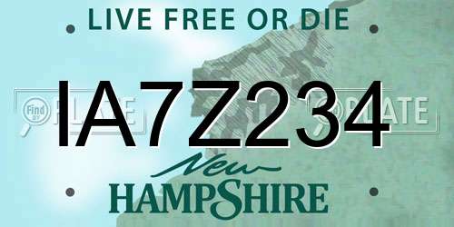 IA7Z234 New Hampshire License Plate