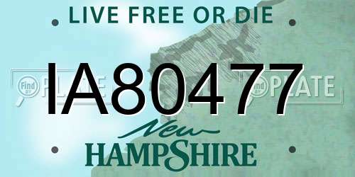 IA80477 New Hampshire License Plate