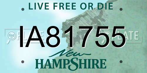 IA81755 New Hampshire License Plate