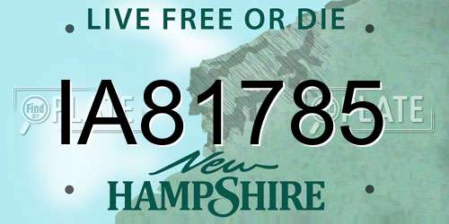 IA81785 New Hampshire License Plate
