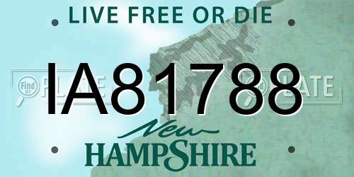 IA81788 New Hampshire License Plate