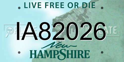 IA82026 New Hampshire License Plate