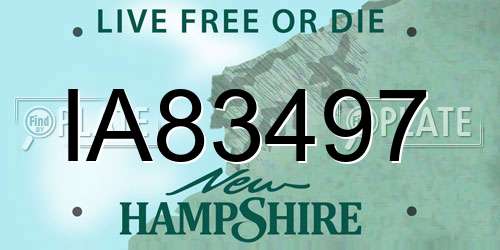 IA83497 New Hampshire License Plate
