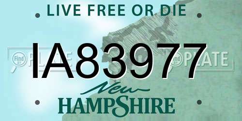 IA83977 New Hampshire License Plate