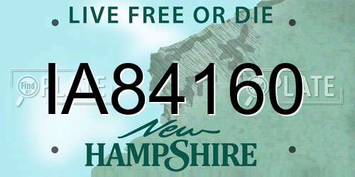 IA84160 New Hampshire License Plate