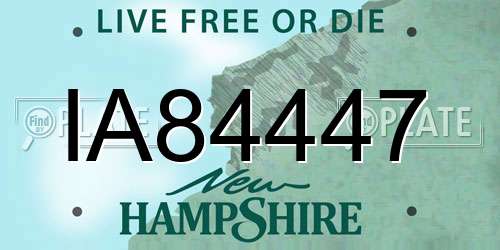 IA84447 New Hampshire License Plate