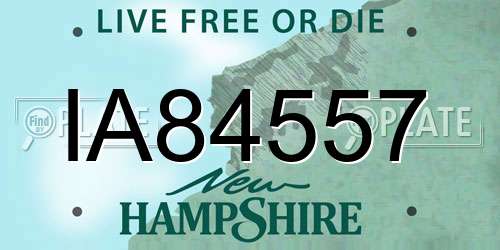 IA84557 New Hampshire License Plate