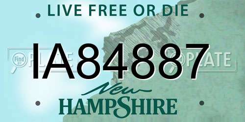 IA84887 New Hampshire License Plate