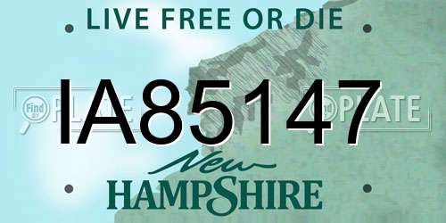 IA85147 New Hampshire License Plate