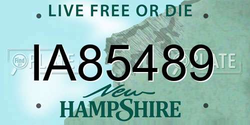 IA85489 New Hampshire License Plate