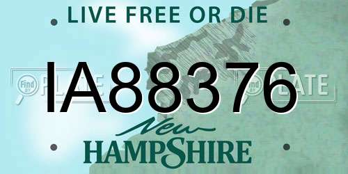 IA88376 New Hampshire License Plate
