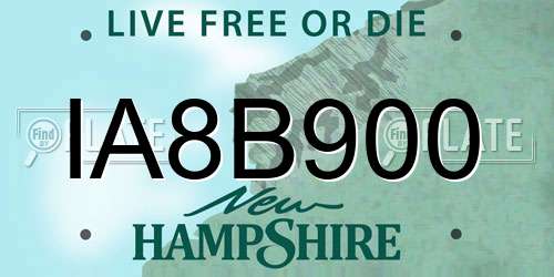IA8B900 New Hampshire License Plate