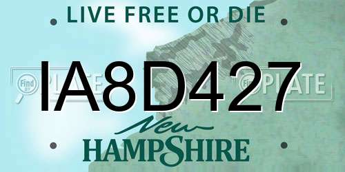 IA8D427 New Hampshire License Plate