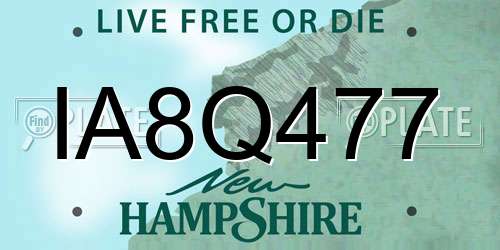 IA8Q477 New Hampshire License Plate
