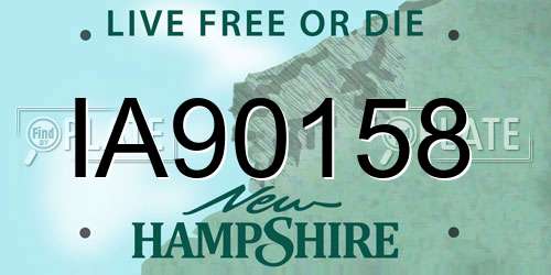 IA90158 New Hampshire License Plate