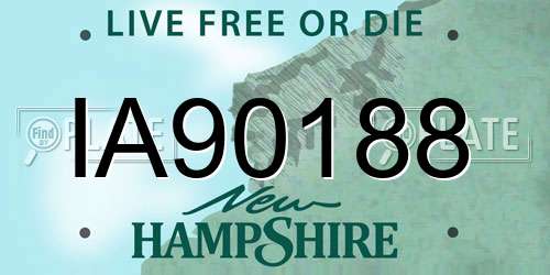 IA90188 New Hampshire License Plate