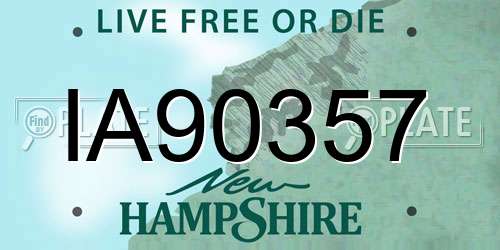 IA90357 New Hampshire License Plate