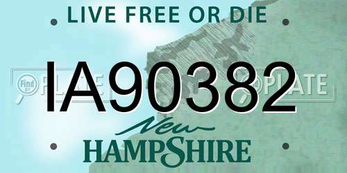 IA90382 New Hampshire License Plate