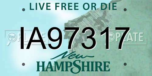 IA97317 New Hampshire License Plate