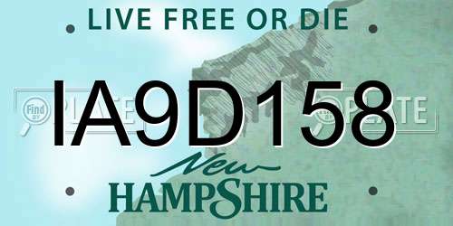 IA9D158 New Hampshire License Plate