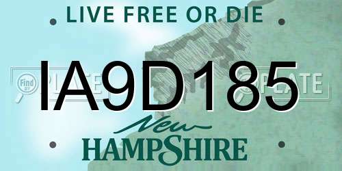 IA9D185 New Hampshire License Plate