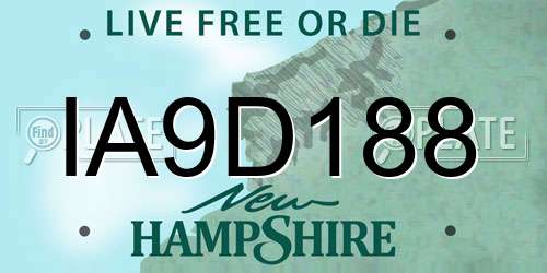 IA9D188 New Hampshire License Plate