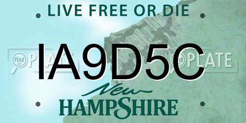 IA9D5C New Hampshire License Plate