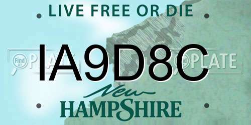 IA9D8C New Hampshire License Plate