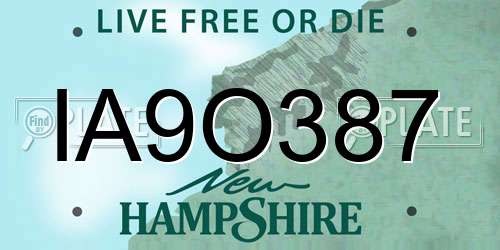 IA9O387 New Hampshire License Plate