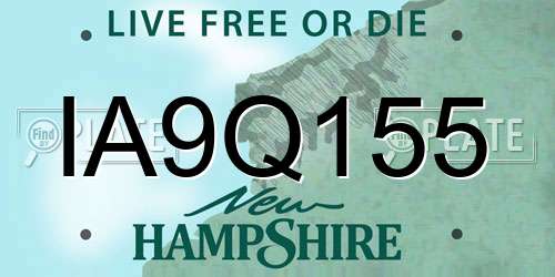 IA9Q155 New Hampshire License Plate