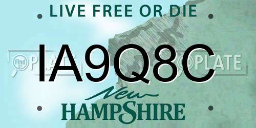 IA9Q8C New Hampshire License Plate