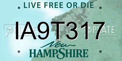 IA9T317 New Hampshire License Plate