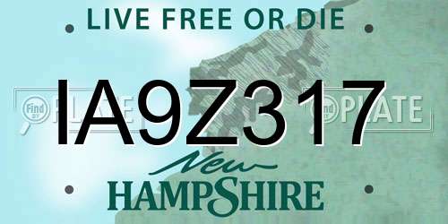 IA9Z317 New Hampshire License Plate