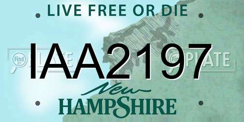 IAA2197 New Hampshire License Plate