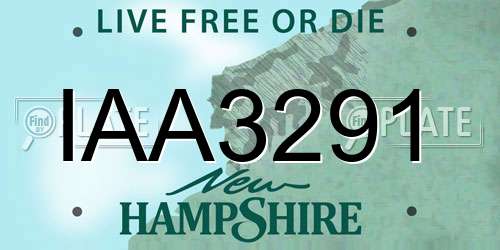 IAA3291 New Hampshire License Plate