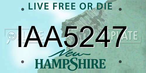 IAA5247 New Hampshire License Plate