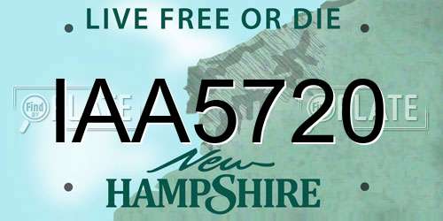IAA5720 New Hampshire License Plate