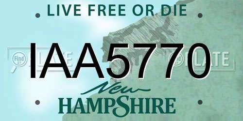 IAA5770 New Hampshire License Plate